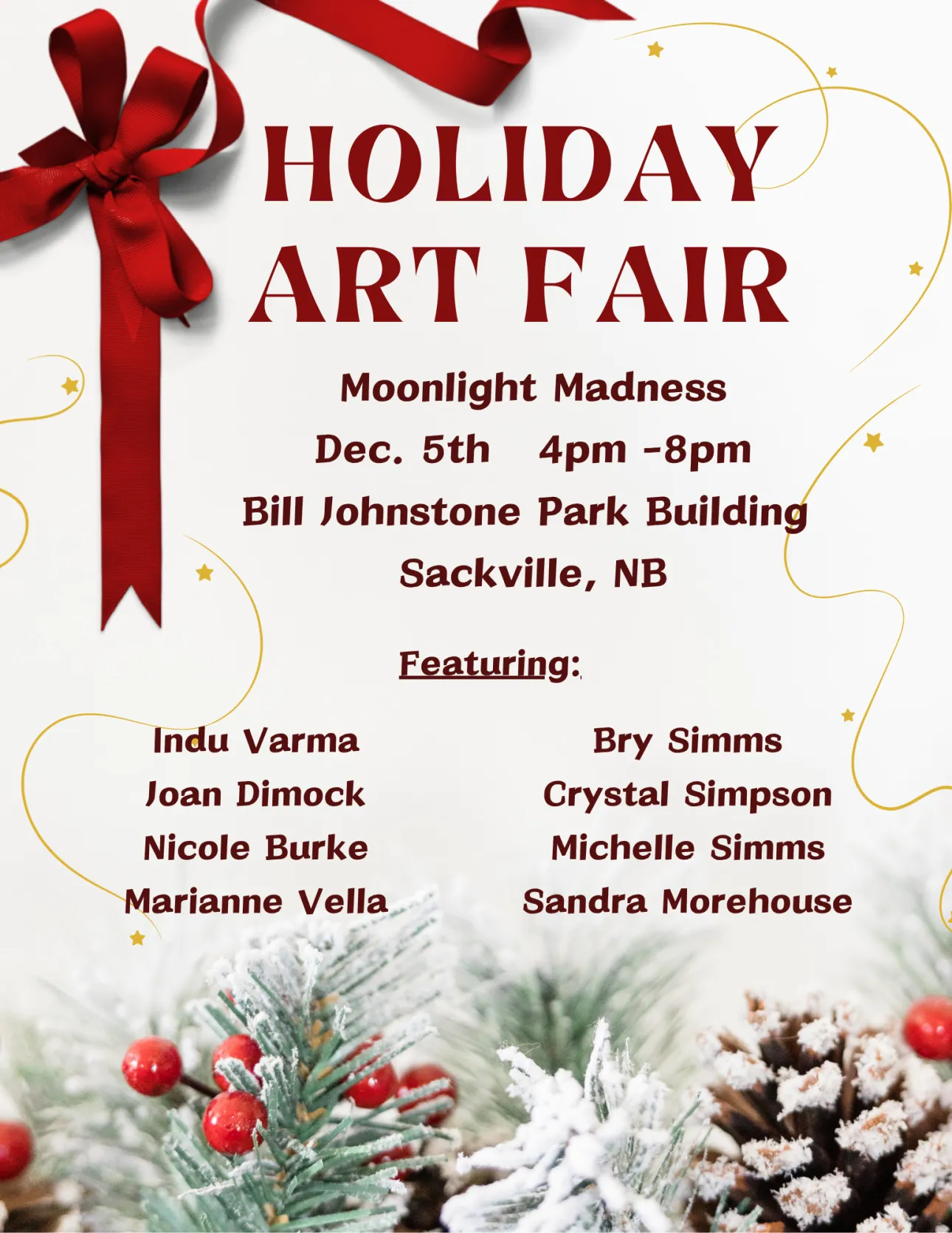 A poster advertising a Holiday Art Fair 