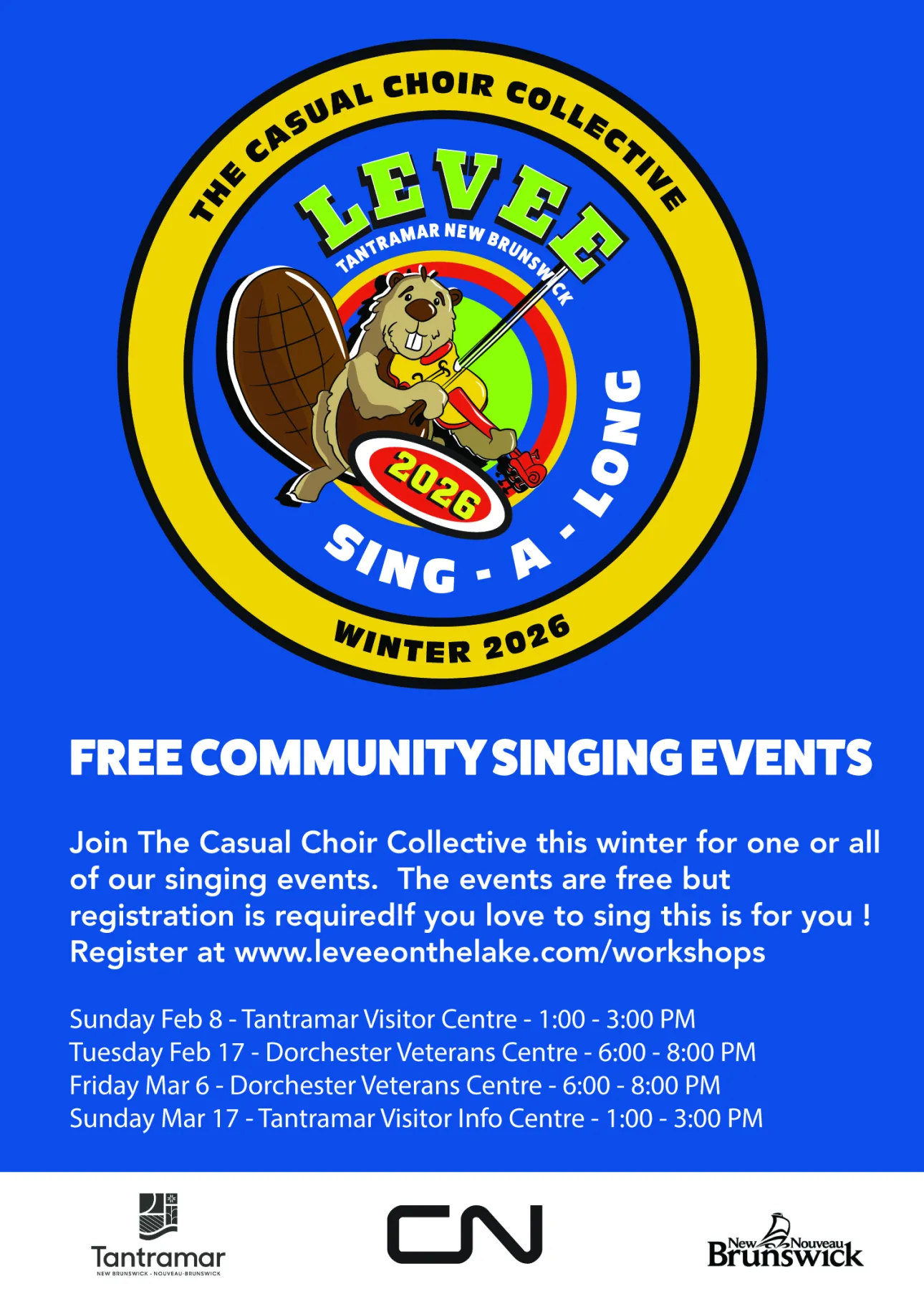 Poster for The Casual Choir Collective sing-a-long events