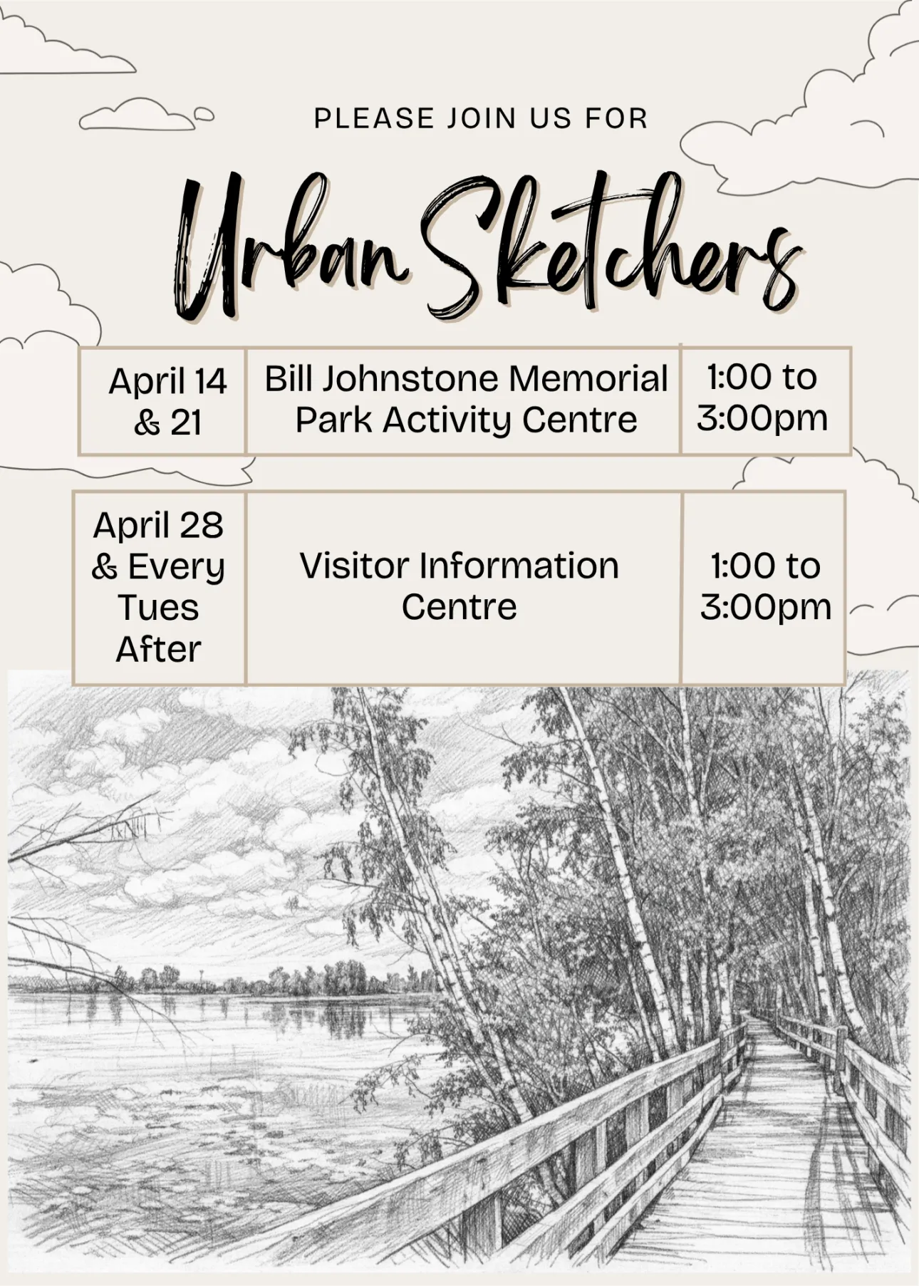 Urban Sketchers Meet Up Every Tuesday