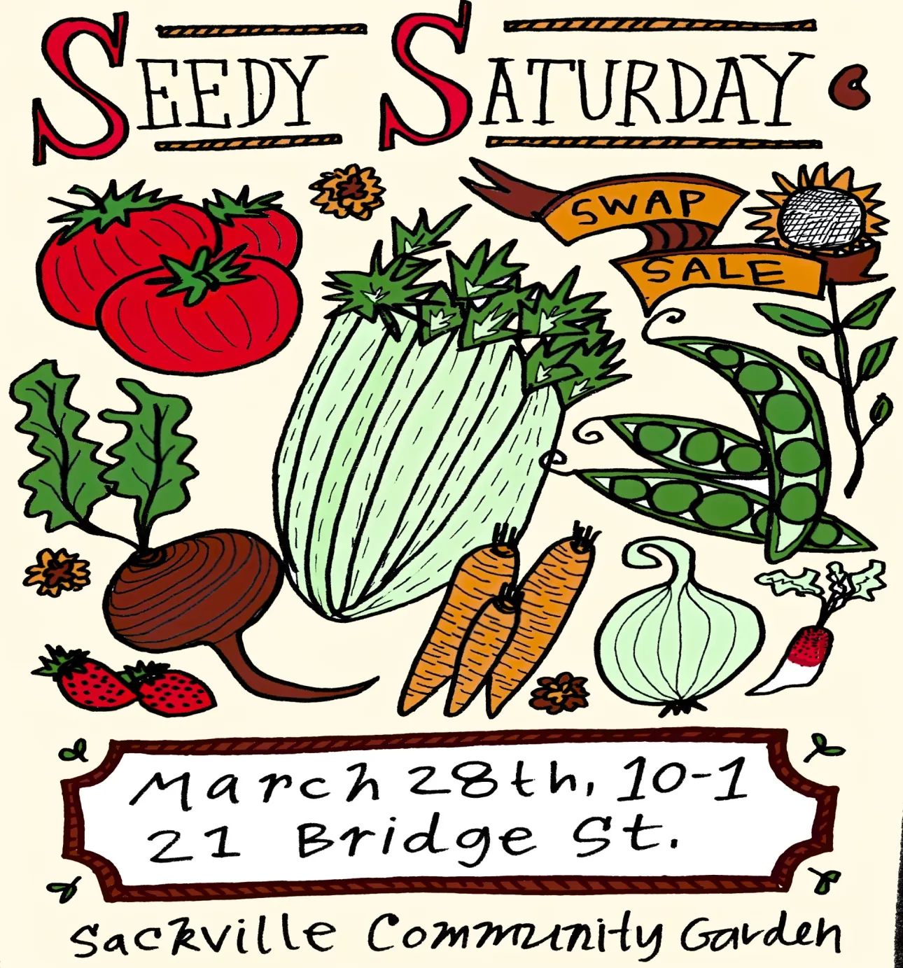 Seedy Saturday poster for March 28